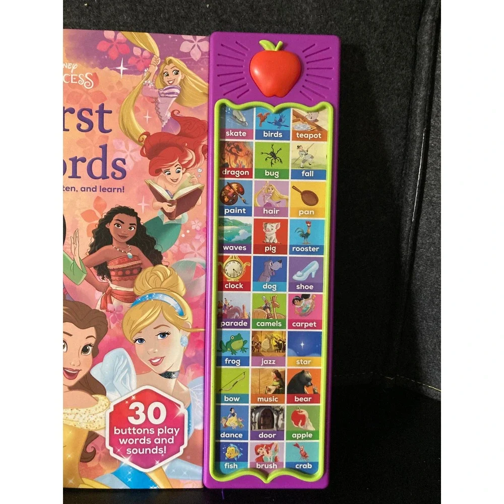 Disney Princess First Words 30 Button Play-a-Sound Interactive Board Book PI